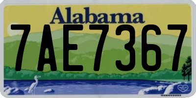 AL license plate 7AE7367