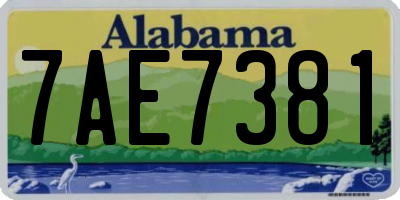 AL license plate 7AE7381