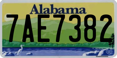 AL license plate 7AE7382
