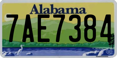 AL license plate 7AE7384
