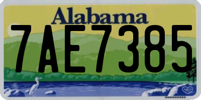 AL license plate 7AE7385