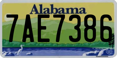 AL license plate 7AE7386