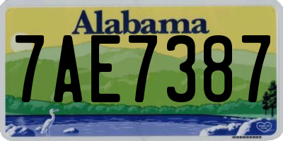 AL license plate 7AE7387