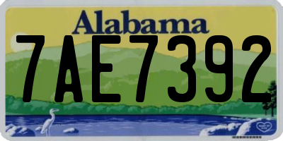 AL license plate 7AE7392