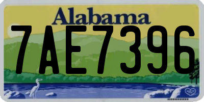 AL license plate 7AE7396