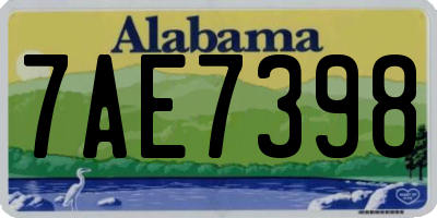 AL license plate 7AE7398