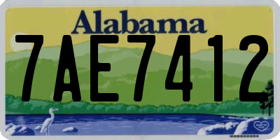 AL license plate 7AE7412