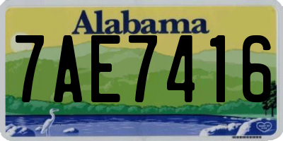 AL license plate 7AE7416