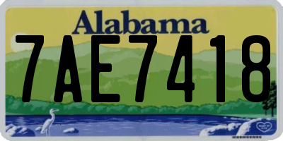AL license plate 7AE7418