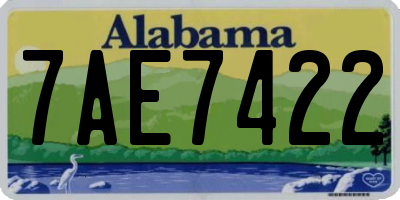 AL license plate 7AE7422