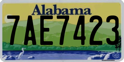 AL license plate 7AE7423