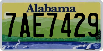 AL license plate 7AE7429