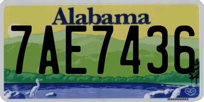 AL license plate 7AE7436