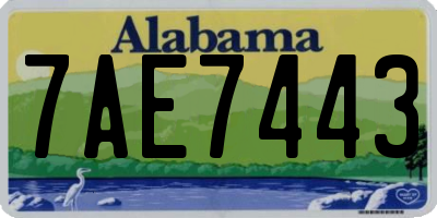 AL license plate 7AE7443