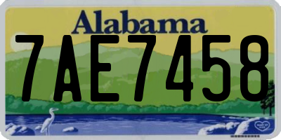 AL license plate 7AE7458