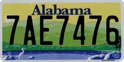 AL license plate 7AE7476
