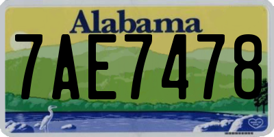 AL license plate 7AE7478