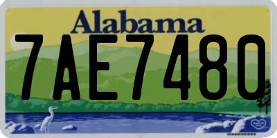 AL license plate 7AE7480