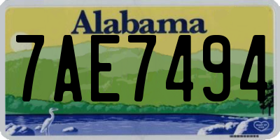 AL license plate 7AE7494