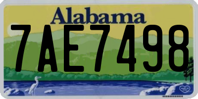 AL license plate 7AE7498