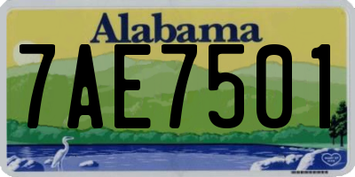 AL license plate 7AE7501