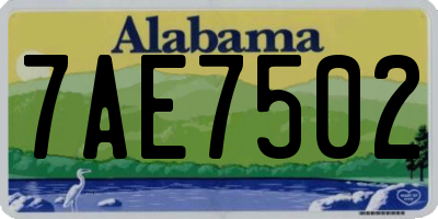 AL license plate 7AE7502