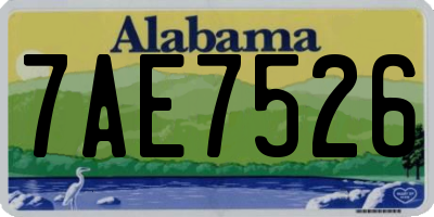 AL license plate 7AE7526