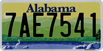 AL license plate 7AE7541