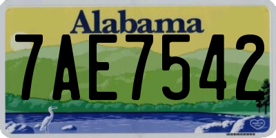 AL license plate 7AE7542