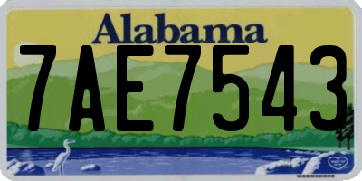 AL license plate 7AE7543