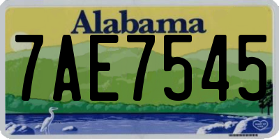 AL license plate 7AE7545