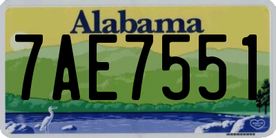 AL license plate 7AE7551