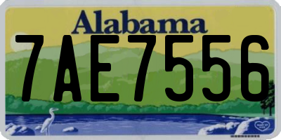 AL license plate 7AE7556