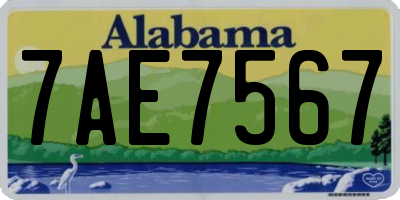 AL license plate 7AE7567