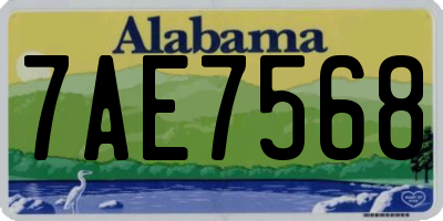 AL license plate 7AE7568
