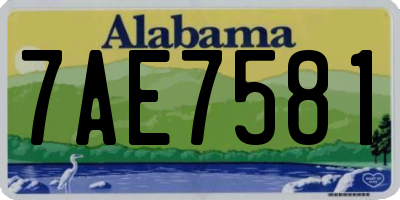 AL license plate 7AE7581
