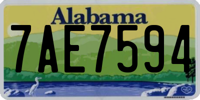 AL license plate 7AE7594