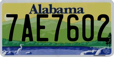 AL license plate 7AE7602
