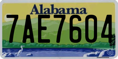 AL license plate 7AE7604