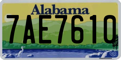 AL license plate 7AE7610