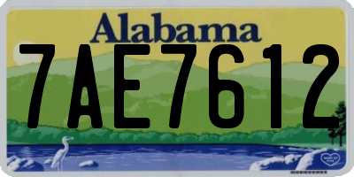 AL license plate 7AE7612