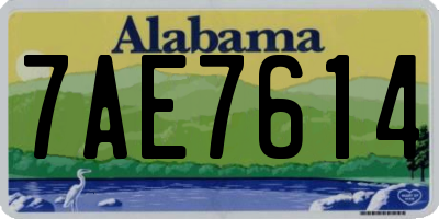 AL license plate 7AE7614