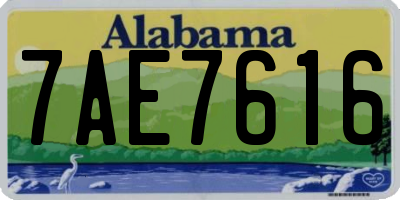 AL license plate 7AE7616