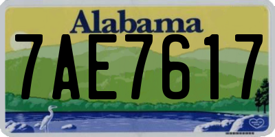 AL license plate 7AE7617