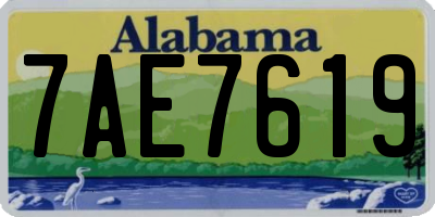 AL license plate 7AE7619