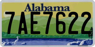 AL license plate 7AE7622