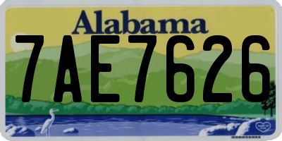 AL license plate 7AE7626
