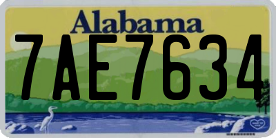 AL license plate 7AE7634