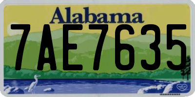 AL license plate 7AE7635