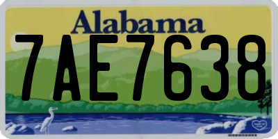 AL license plate 7AE7638